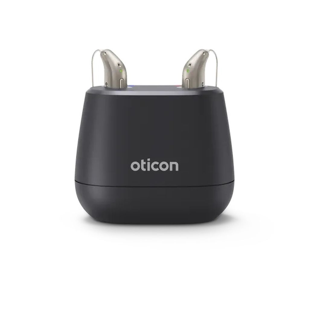 Oticon Ladestation mit Hörgeräten