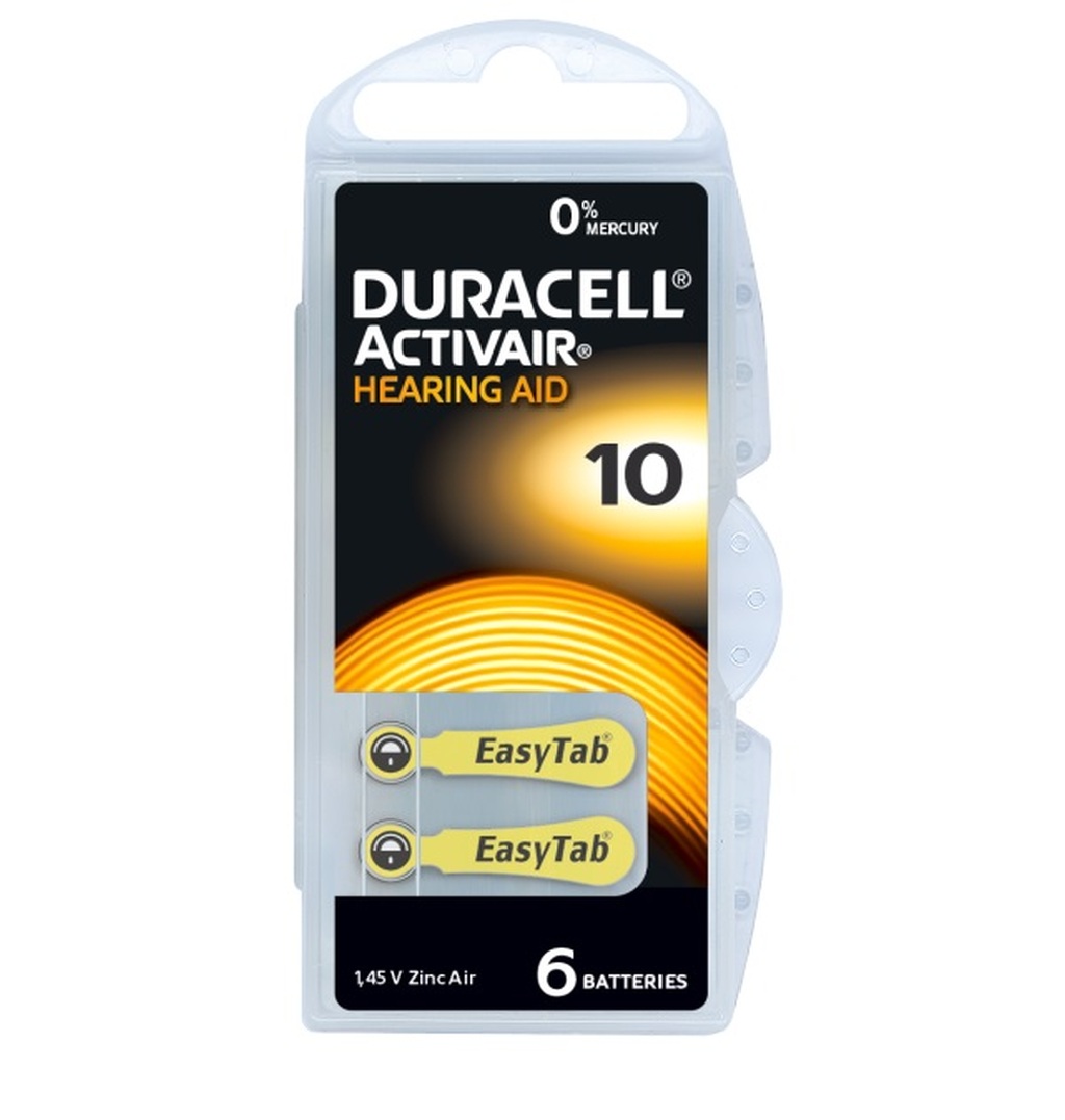 Duracell Activair Hörgerätebatterien Größe 10